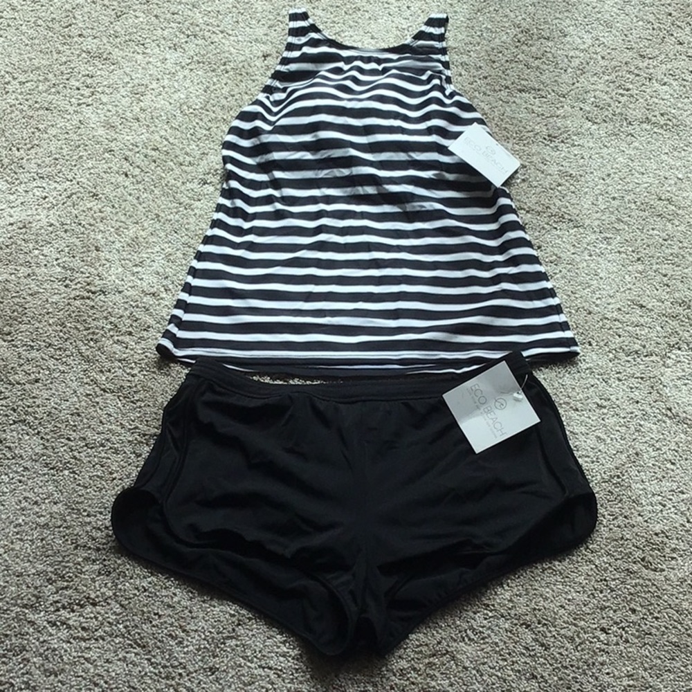 ECO BEACH TANK/SHORTS SWIMSUIT- SIZE SMALL NWT
